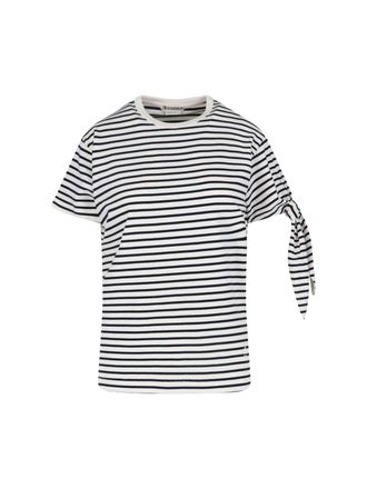 J.W.Anderson White Striped Knotted Sleeve Cotton T-Shirt
