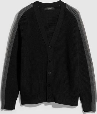 Gucci Rib Wool Cardigan With Muted Web, Size XXXL, Black