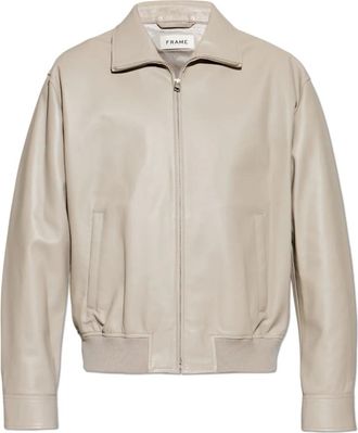 Frame Denim Leren Bomberjack - Heren - Leren en Su&egrave;de Jassen - Beige - XL - Katoen - Jassen
