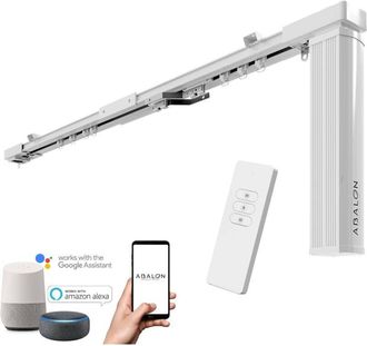None Abalon Riel Motorizado Para Cortinas, Blanco, 6 Metros, Motor Wifi Compatible Con Alexa Google Home Y App M&oacute;vil Tuya Smart