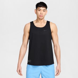 Nike Mens Swim Tank Top Top in Black | NESSF515-001