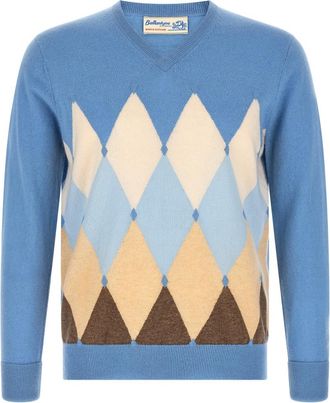 Ballantyne Light Blue V Neck Sweater
