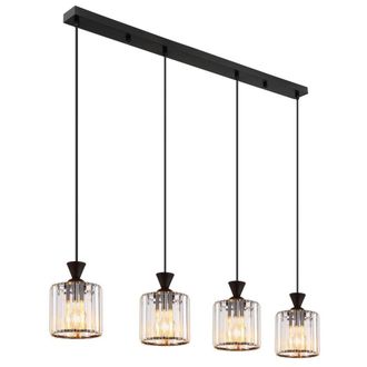 Netlighting Jordana Bar Pendant Ceiling Light Matt Black 4x E27