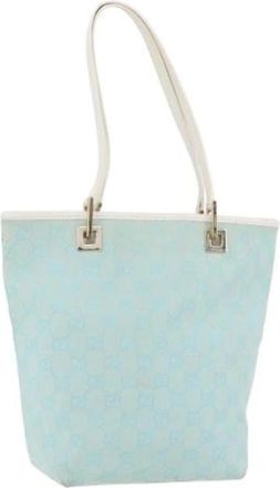 Gucci Pre-owned Vintage Tote Bag - Dames - Vintage Shopper - Blauw - ONE Size - Leer - Vintage