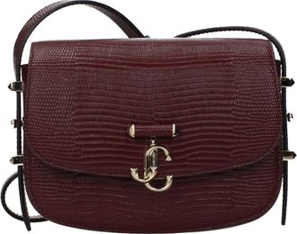 Jimmy Choo London Red Leather Shoulder Womens Bag