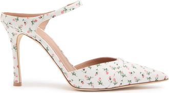 Malone Souliers Uma 90 Floral-print Canvas Mules - White - 39 (IT39 / UK6)