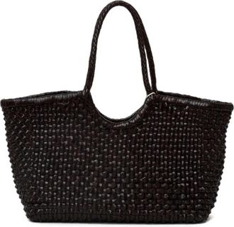 Dragon Diffusion Nantucket Cactus Woven Leather Tote Bag
