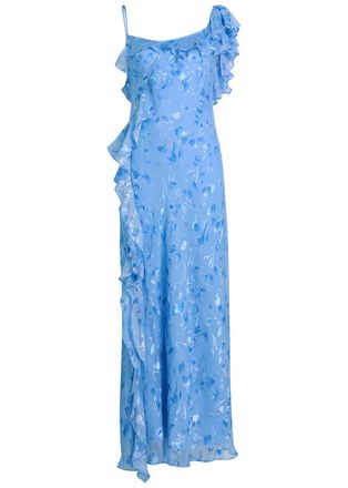 Rixo Rixo Ester Devor&eacute; Silk-blend Maxi Dress - Blue - 16 (UK 16 / XL)