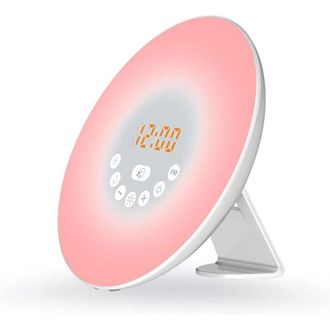 OEM Despertador Diurno, Simulador De Amanecer, Simulaci&oacute;n De Amanecer Y Atardecer, 6 Sonidos Naturales, Alarma, Funci&oacute;n De Repetici&oacute;n, 6 Colores De Luz Y 