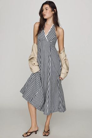 Maeve 100% Cotton Halter Midi Dress
