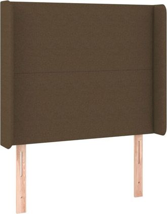 vidaXL Cabecero Con Led De Tela Marr&oacute;n Oscuro 103x16x118/128 Cm Vidaxl