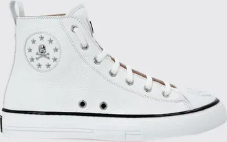 Philipp Plein Sneakers alte in pelle martellata con stampa Skull e stelle