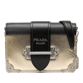 Prada Pre-owned Prada Saffiano Trimmed Metallic Vitello Cahier Bag Ladies Q66XQF26HOAQ2QWW