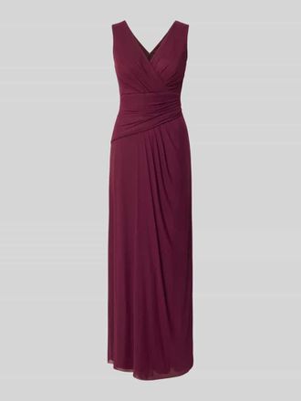 Vera Mont Abendkleid mit Raffungen in der Taille in Dunkelrot, Gr&ouml;&szlig;e 38