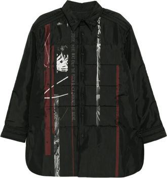 Yohji Yamamoto Piumino con stampa grafica - Nero