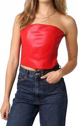 Olivaceous Strapless Corset Top In Red