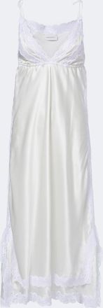 Magda Butrym Lace-trimmed silk satin slip dress