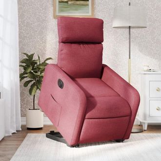 vidaXL Vidaxl - Sill&oacute;n El&eacute;ctrico Reclinable Elevable De Tela Rojo Tinto