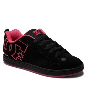 DC Sneaker DC SHOES Court Graffik, Damen, Gr. 6,5(37,5), bunt (schwarz, schwarz, pink), Obermaterial:55, 91% Leder, 38, 75% Synthetik, 5, 34% Polyester;,