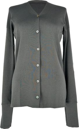 Jil Sander Button-Down Cardigan in Grey Wool