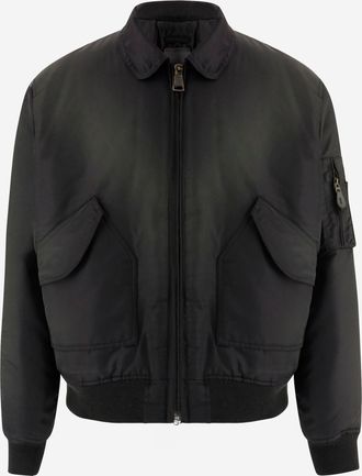 Cultura Nylon -Bomberjacke mit gerippter Kante