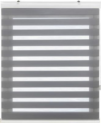 Blindecor Vela tenda a rullo in doppio strato notte e giorno con cassonetto in alluminio Argento grigio, tenda per interne 140 x 180 cm (Larghezza x Altezza)