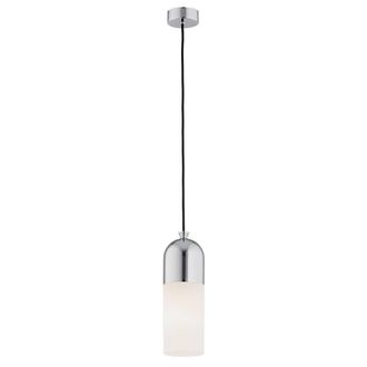 Netlighting Burgos Slim Pendant Ceiling Light Opal Matt Chrome in Silver
