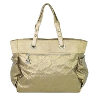 Chanel Pre-owned Tote Bags, female, Yellow, Size: ONE SIZE Pre-owned Vintage Canvas Tote Bag