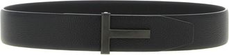 Tom Ford Black Reversible T Buckle Belt