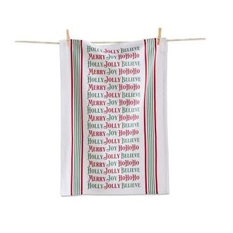 Tag Holly Jolly Christmas Cotton Kitchen Dishtowel Set in White at Nordstrom