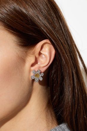 Marni Earrings With Shimmering Crystals, Womens, Silver