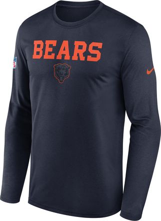 Nike Chicago Bears Rivalries Collection Sideline Legend Nike Mens Dri-FIT NFL Long-Sleeve T-Shirt in Blue | 02TJ41L7Q-X5L