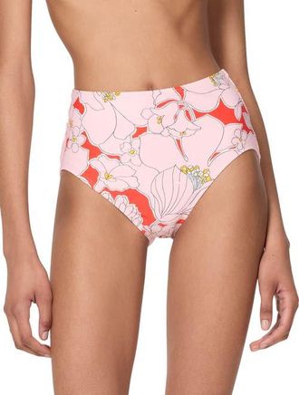 Kate Spade New York Coastal Garden High Waist Bottom in Goji Berry at Nordstrom, Size Medium
