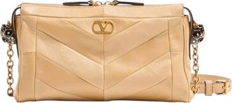 Valentino Garavani Beige Panthea Large Shoulder Bag