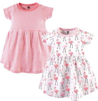 Hudson Baby Stylish Baby Dress 2Pk in Flamingos at Nordstrom, Size 0-3M