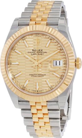 Rolex Datejust 41 Gold Fluted Motif Dial Steel and 18K Yellow Gold Jubilee Mens Watch 126333BKSJ