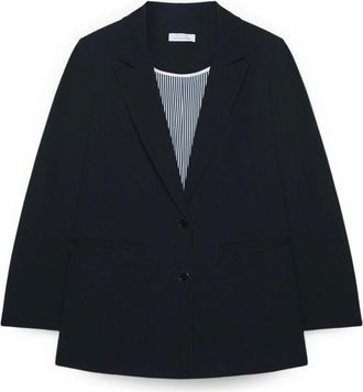 Fiorella Rubino Blazer Sagomato in Tessuto Elasticizzato - - Jackets - Donna - Nero - 5XL