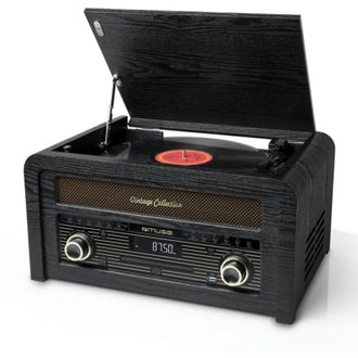 Muse Tocadiscos Est&eacute;reo De Vinilo / Cd / Usb De 33/45/78 T De 3 Velocidades - Mt115w