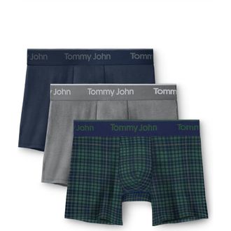 Tommy John Assorted 3-Pack Second Skin 4-Inch Stretch Modal Boxer Briefs in Dress Blues/monu/green Flannel at Nordstrom, Size Xx-Large