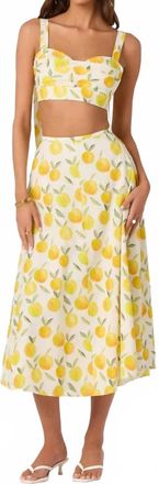Astr Myria Skirt In Lemon Print