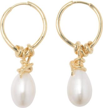 Completedworks Pearl and 18kt Gold Vermeil Hoop Earrings - One Size
