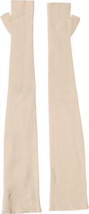 Dolce & Gabbana Fingerless Wool Elbow-Length Gloves - Beige