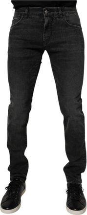 Dolce & Gabbana Zwarte Skinny Denim Jeans Rits Knoop - Heren - Slim Fit Jeans - Zwart - XS - Denim - Jeans