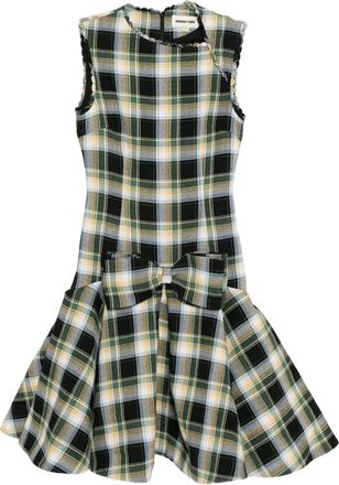 Shushu/Tong Geruite mouwloze jurk - Beige