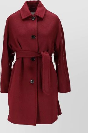 Max Mara belted coat collared neck long sleeves