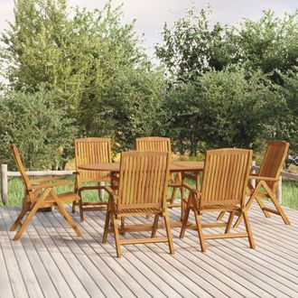 vidaXL Juego De Comedor De Jard&iacute;n 7 Piezas Madera Maciza De Teca Vidaxl