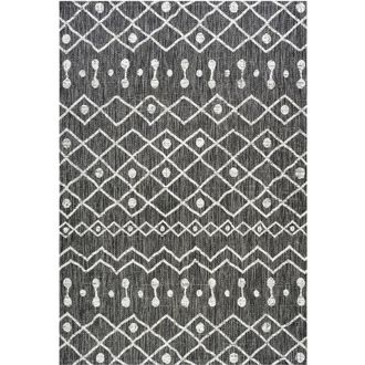 Jonathan Y Designs Nokat Bohemian Indoor/Outdoor Area Rug in Black/ivory at Nordstrom, Size 3Ft 0In X 5Ft 0In
