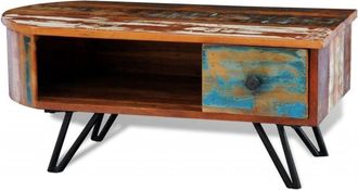 vidaXL Coffee Table with Iron Pin Legs Solid Reclaimed Wood Vidaxl