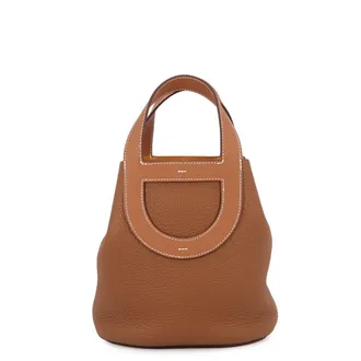 Herm&egrave;s Gold Taurillon Clemence Leather Tote Bag (Pre-Owned)