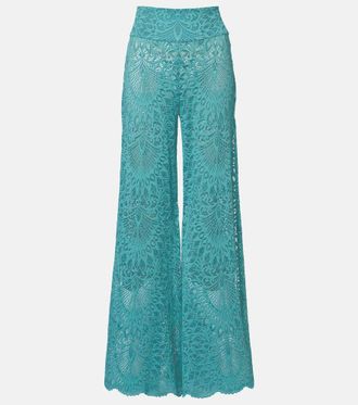 Alexandra Miro Paloma lace wide-leg pants